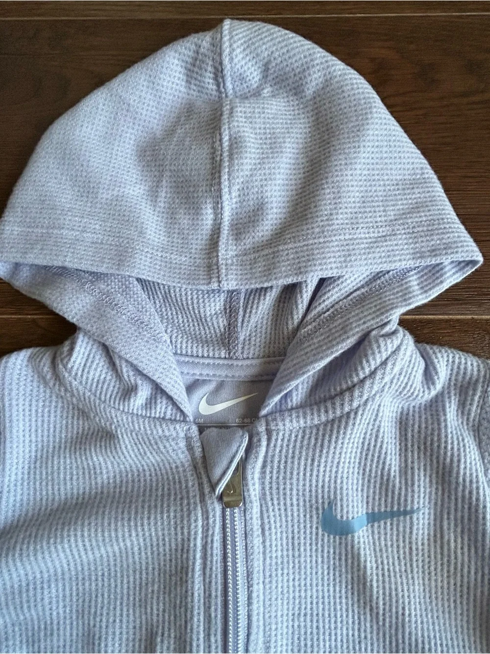 Nike Hooded Romper Waffle Knit Ghost Light Purple 6m